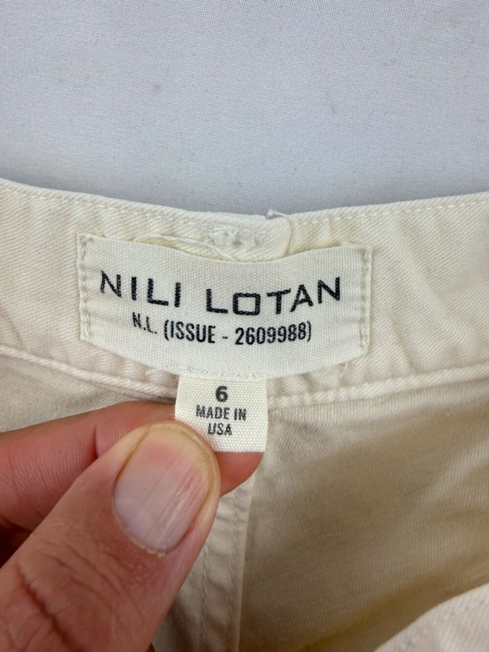 Nili Lotan SHON COTTON PANT Mid-Rise Barrel Leg Pant Size 6 Made In USA - Picture 5 of 11